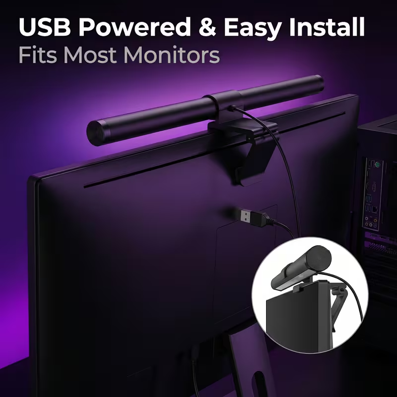Desk Setup Lighting - Barre lumineuse LED pour moniteur avec