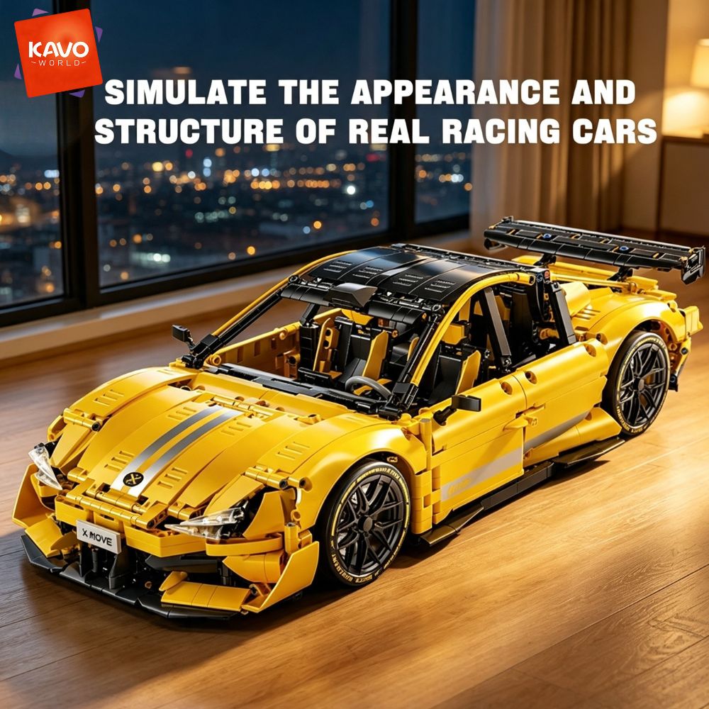 Desk Setup Build - KAVOWORLD 2143 pièces Jaune 1:10 Voiture