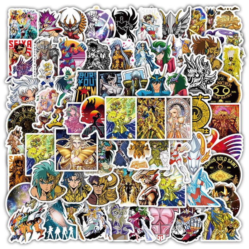 Desk Setup Decor - Autocollants de dessin animé Saint Seiya,