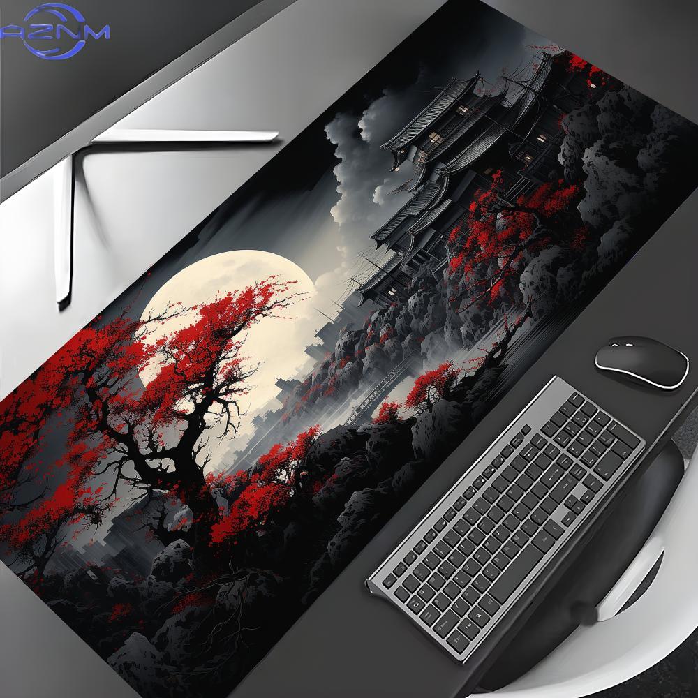 Desk Setup Red - Tapis de souris et de bureau