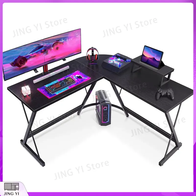 L Shaped Desk Setup - Bureau de jeu en forme de
