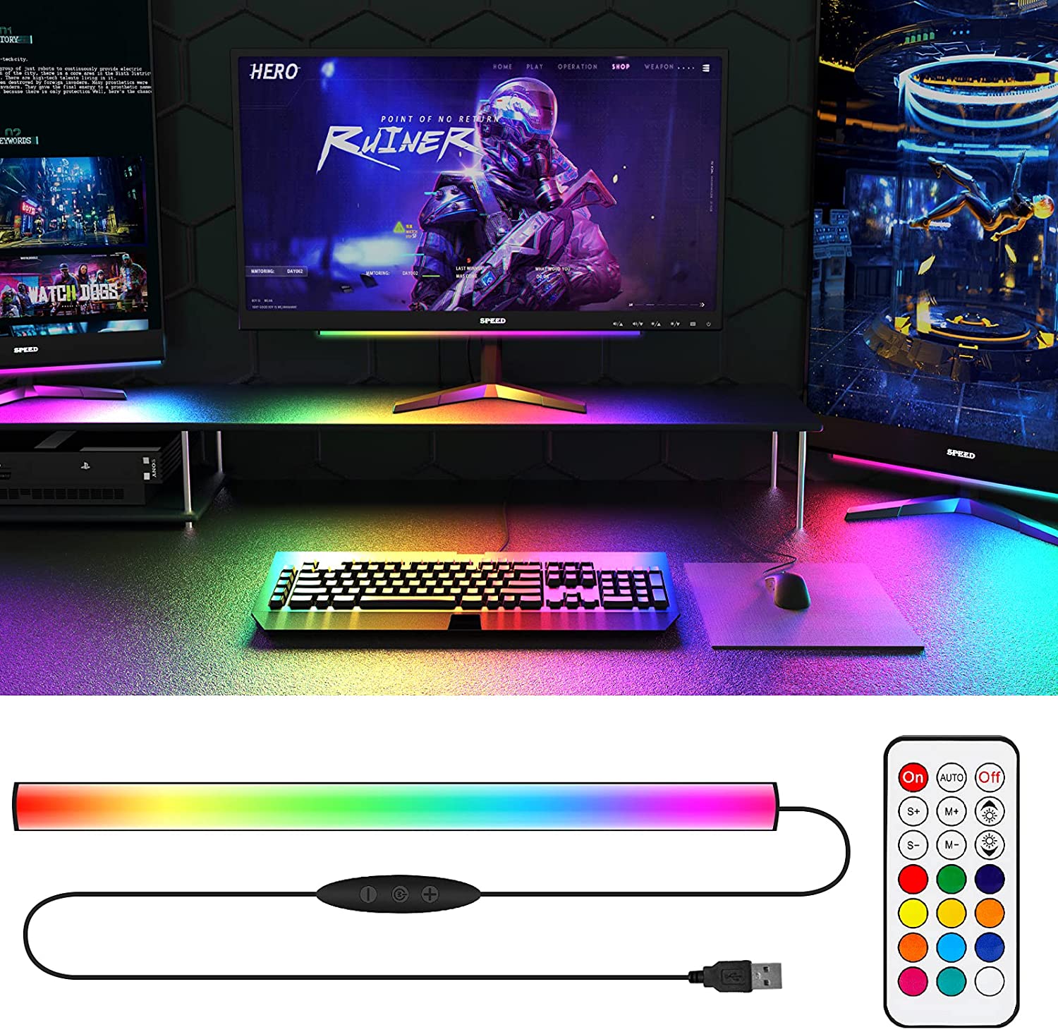 Desk Setup Diy - Barre lumineuse RGB Dreamcolor, panneau néon
