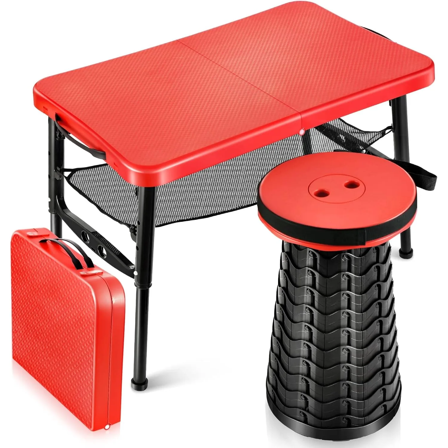 Desk Setup Laptop - Ensemble Table et tabourets pliants rétractables,