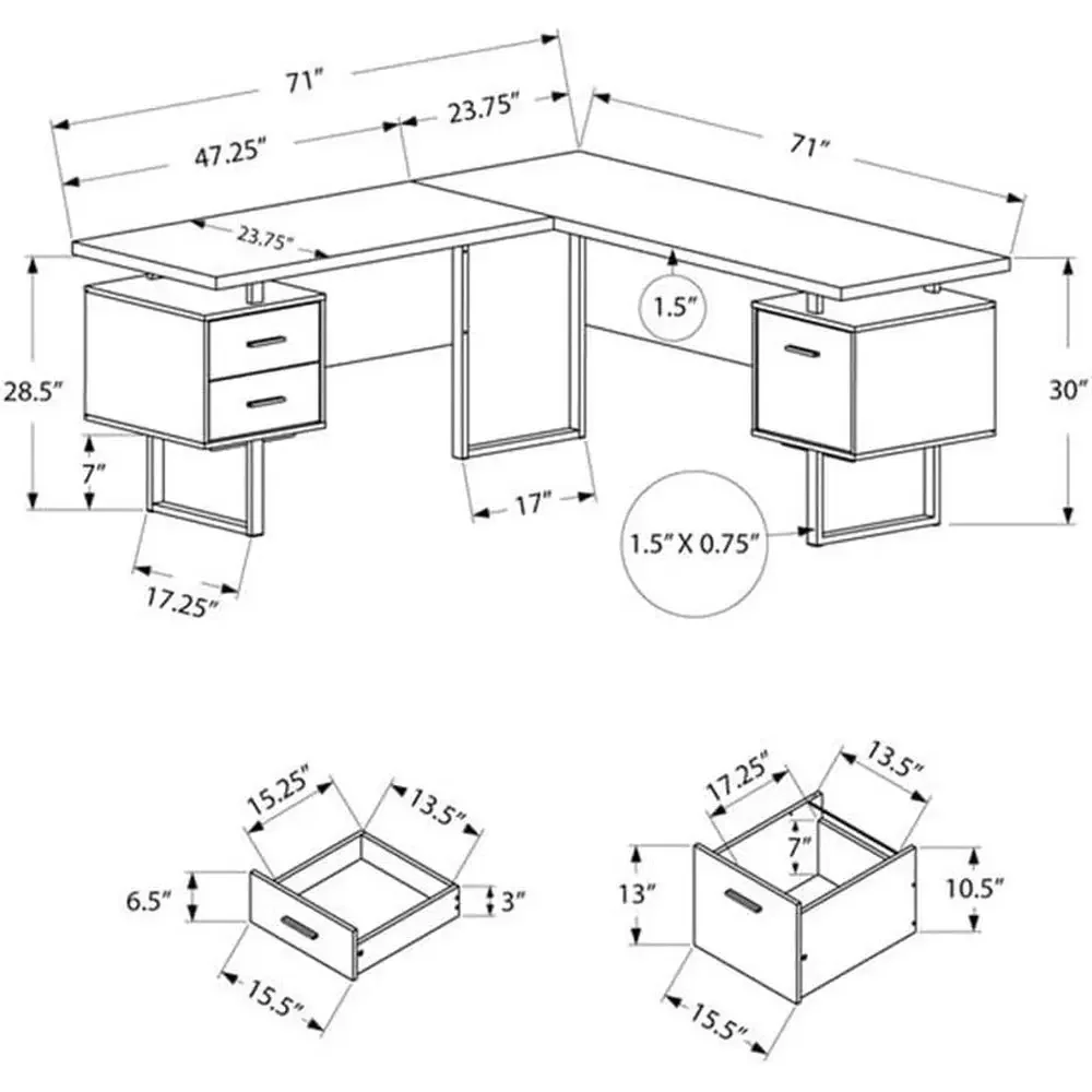 Bureau d'ordinateur en forme d - L Shaped Desk Setup avis et prix