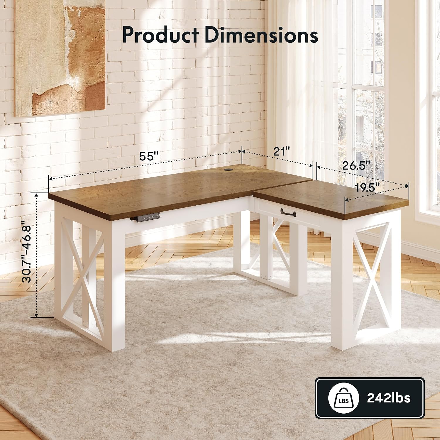 Bureau debout en forme de L av - L Shaped Desk Setup avis et prix