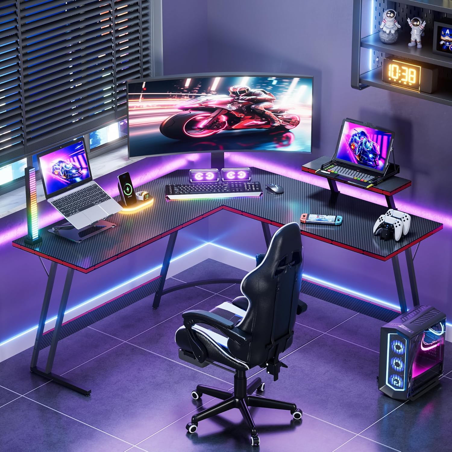 Bureau de jeu en forme de L ré - L Shaped Desk Setup avis et prix