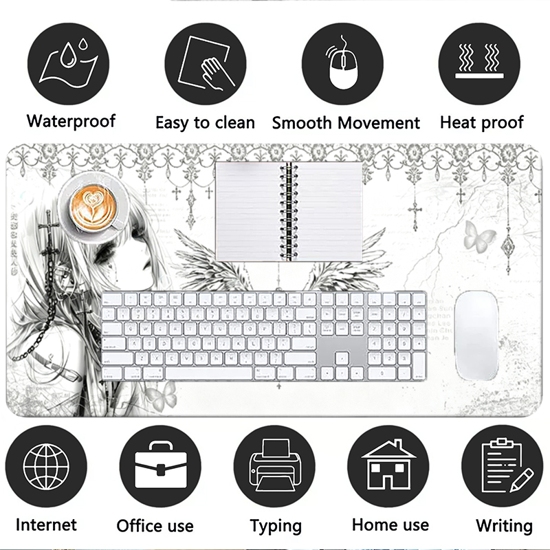 Tapis de souris en cuir noir e - Desk Setup Rug avis et prix