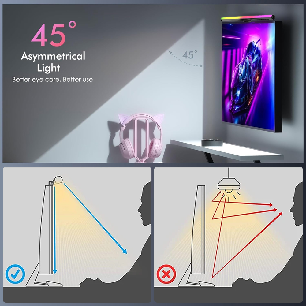 Barre lumineuse RGB pour monit - Desk Setup On Bed avis et prix