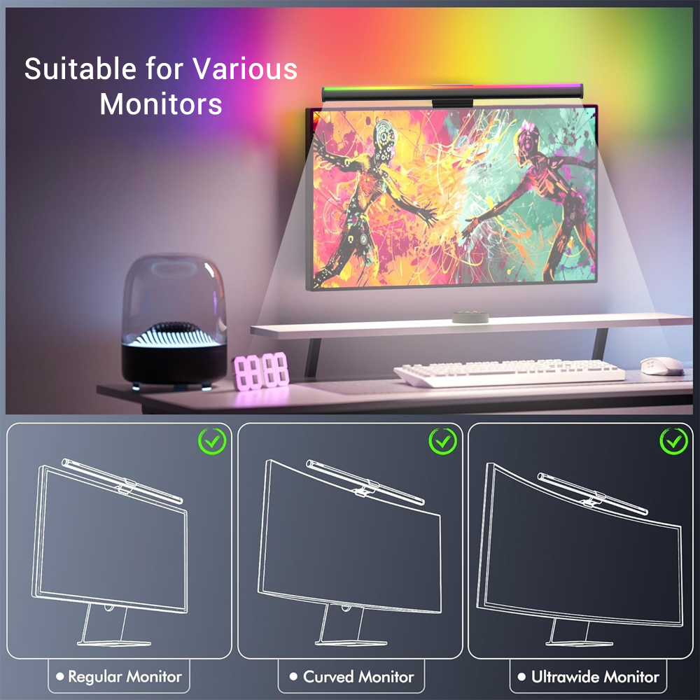 Barre lumineuse RGB pour monit - Desk Setup On Bed avis et prix